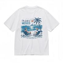 Fashion Classic T-Shirt Coastal Palm Tree Silhouette Design Tee L