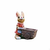Hare Statue Planter Cute Bunny Flower Pot for Balcony, Patio, Lawn 71772