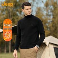 JEEP Men's Winter Plush Turtleneck Sweater 2XL juoda