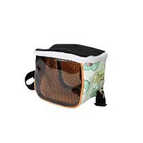 Breathable Portable Pet Bird Cage Transparent View Cooling Hamster Carrying Pouch Large Space Adjustable Straps Pet Travel Bag žalia