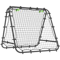 Double Sided Football Rebounder Net, Football Rebound Goal with Five Adjustable Angles, Black 100 x 95 x 90 cm