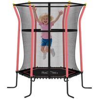 Kids Trampoline Mini Bouncer with Enclosure Safety Net For Ages 3-10 Years - Red 163.5 x 163.5 x 190 cm