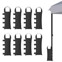 8 Pack Gazebo Sand Weights Bags, 40 kg 600D Heavy Duty Sand Bags Sandbags for Canopy Tent Legs, Without Sand, Black 20 x 1 x 50 cm juoda