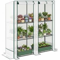 Three-Tier Mini Greenhouse - White 144 x 48 x 152 cm