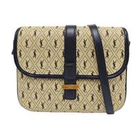 [Pre-Owned] Ysl Monogram Vintage Gold Buckle Logo Canvas And Leather Camera Bag - Very Good #C7V8U1 ONE SIZE