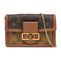 [Pre-Owned] Louis Vuitton Dauphine Chain Wallet 'Brown Monogram Reverse Canvas' - Very Good #1VJ520W ONE SIZE