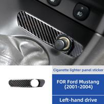 Carbon Fiber Cigarette Lighter Panel Sticker for Ford Mustang 2001-2004 Interior Decorative Cover One Size juoda