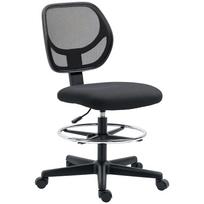 Drafting Chair incl. Footrest, Height-Adjustable Office Chair, 59 cm x 61 cm x 113 cm, Black 59 x 61 x 113 cm