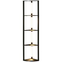 LED Floor Lamp, Corner Shelf, Dimmable, 4 Shelves, Warm White Light, 41x30x164cm, Black 41 x 29.5 x 163.5 cm juoda
