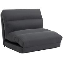 Bean Bag Chair with Bed Function, Reclining Backrest, Foldable, up to 120kg, 70 x 72 x 56 cm, Dark Gray 70 x 72 x 56 cm tamsiai pilka spalva