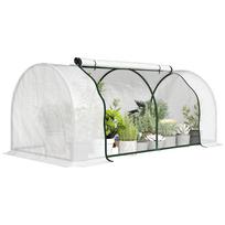 Greenhouse with PE Mesh Film, Winter-Proof Film Greenhouse Made of Steel, Hothouse, 200 x 100 x 80 cm, White 200 x 100 x 80 cm balta