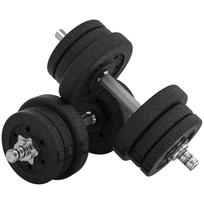 25KG Adjustable Weights Dumbbells Set, Dumbbell Hand Weights for Home Office Gym Body Fitness Lifting Training, Black 45 x 21 x 21 cm
