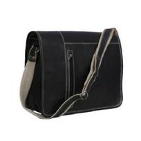 Senovinis rankų darbo tikros juodos ožkos odos „Messenger Crossbody Satchel“ krepšys. 11X15X4 juoda