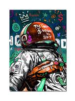 Graffiti kosmoso astronautas Mano riba yra už dangaus Plakato drobės tapyba Abstraktus sienos paveikslas gyvenamojo kambario namų dekoravimui 21x30cm No Frame
