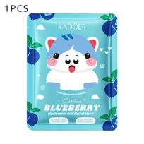 SADOER Blueberry Hyaluronic Acid Hydrating Cartoon Mask Moisturising Mask 1pcs