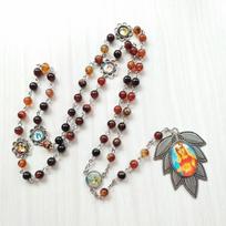1PC Catholic Prayer Holy Soil Mary Blessing Rosary Prayer Necklace Prayer Beads 1pcs