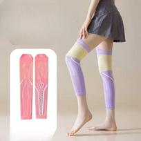 Summer Marathon Knee Pads, Compression Leg Protectors, Women's Cycling and Running Sports Pressure Stockings 1 pair rožinė
