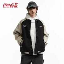 Coca-Cola American Embroidered PU Leather Baseball Jacket M