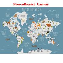 Photo 3D Cartoon Balloon World Map Large Mural Living Room Children Bedroom Waterproof Canvas Wallpaper Papel De Parede 300cm (W) x 200cm (H)