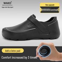 WAKO Non-Slip Waterproof Kitchen Shoes for Chefs and Food Service Workers 43 juoda