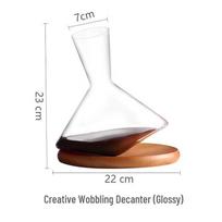 Luxury Handmade Wine Decanter with Wooden Base