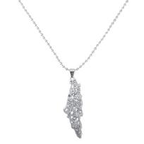 Adjustable Titaniums Steel Necklace Hollow Out Lebanon Map Pendant Neckchain Comfortable Wear Accessory Stylish Gift juoda