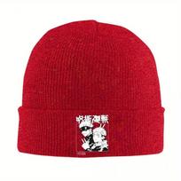Jujutsu Yuji Itadori Kaisen Satoru Gojo Knitted Caps for Women Men Beanie Winter Hats Acrylic Manga Warm Melon Cap black