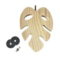 Bird Cage Perch Wood Parrot Platform Stand Monstera Leaf Flat Bird Perch with Pinecone for Cockatiels Conures African Greys Chewing Resting Nail S