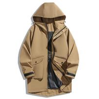 Medium To Long Windbreaker Jacket for Men, Plus Fat and Plus Size Casual XL gelsvai ruda