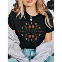 Barely Tolerable Pride And Prejudice Jane AustenTee Book Lover Gift Unisex Tee Cotton Shirt Fantasy Apparel Y2K Top Streetwear S juoda