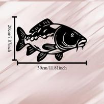 Wrought Iron Carp Fish Wall Art 1pc Metal Sculpture Mural Garden Living Room Zoo Corner Decor Christmas Gift Nature Lover 12in