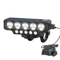 Solar Powered Bicycle Light with Horn Type-C Rechargeable MTB Road Bike Front Lamp Flashlight 4000mAh Battery Bicycle Accessorie
