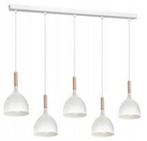 Pakabinamas šviestuvas Noak Wood baltas/rudas, 5xe27, modernus