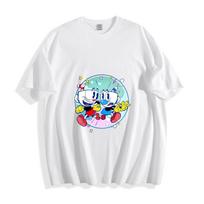 Cuphead Mugman Energetic Run Graphic T-Shirt S-5XL Unisex Vintage Cotton T-Shirt XXXXL