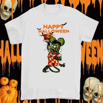 Happy Halloween ED ROTH RAT FINK Short Sleeve White All Size Shirt S