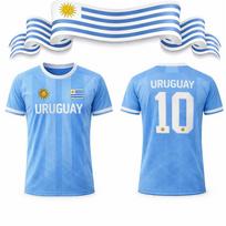 Uruguay-style Summer 3D Printed Children's Sportswear Football Jersey T-shirt - Quick-drying Breathable Suitable for Sports Wear S