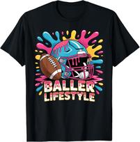 Football Drip Vibrant Sports Enthusiast Baller Lifestyle T-Shirt XL