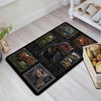 Dinosaur Portraits Pattern Rug Floor Mat for Living Room or Bedroom Soft and Comfortable Carpet a Gift for Birthday and Holiday. 40x60cm( 15x23in ) įvairiaspalvis