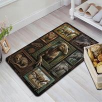 Dinosaur Art Gallery Pattern Rug Floor Mat for Living Room or Bedroom Soft and Comfortable Carpet a Gift for Birthday and Holiday. 40x60cm( 15x23in ) įvairiaspalvis
