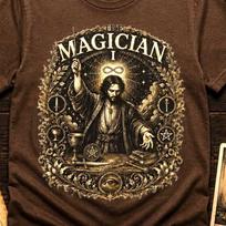 The Magician Tarot Card Shirt, Major Arcana I Tee, Vintage Occult T-Shirt, Tarot Reader Gift, Mystic Witchy Apparel, Arcane Graphic Tee 2XL
