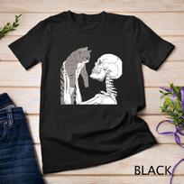 Skeleton Holding A Cat Shirt Lazy Halloween Costume Skull T-Shirt Unisex T-shirt 1 4XL