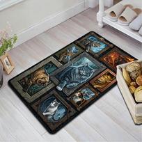 Feline Fantasy Portraits Pattern Rug Floor Mat for Living Room or Bedroom Soft and Comfortable Carpet a Gift for Birthday and Holiday. 40x60cm( 15x23in ) įvairiaspalvis