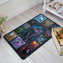 Wolves World Digital Collage Pattern Rug Floor Mat for Living Room or Bedroom Soft and Comfortable Carpet a Gift for Birthday and Holiday. 40x60cm( 15x23in ) įvairiaspalvis