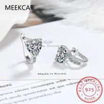 Red Genuine Natural Garnet Ruby 925 Sterling Silver Heart Hoop Earring for Women Fashion Statement Gemstone Fine Jewelry Huggies balta