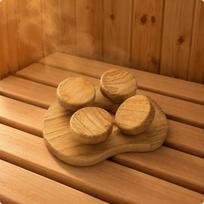 Sauna Neck Pillow HeatResistant Headrest Carbonized Oak Wood Rest for Steaming Room