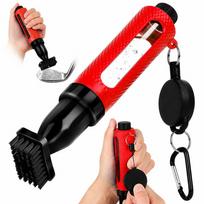 Easy to Clean Golf Club Cleaning Brush Deep Cleaning Golf Club Cleaner  Golf Accessories raudona