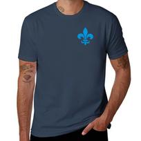 Quebec France blue fleur de lys modern style PQ Qc Royal french francais on white background TShirt S