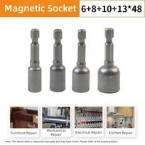 1/4” Hex Steel Socket Adapter Set 6-13 mm Magnetic Bits Deepen Magnetic Nut Screwdriver  Hand Tools 1 Set