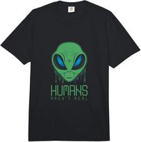Scary But Funny Humans aren't Real - Alien UFO Gift Comfort Colors Adult Heavyweight  Unisex T-Shirt M