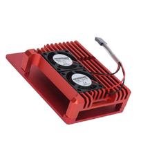 Aluminum Alloy Case Box with Dual Fan Heat Dissipation Accessory for Raspberry Pi 4 B+ Aluminum alloy